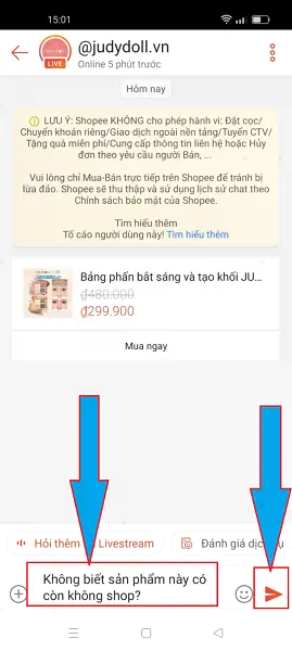Chat với shop trên Shopee 2