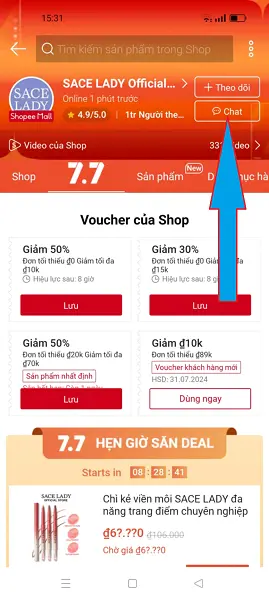 Chat với shop trên Shopee 3