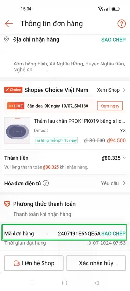 ID đơn hàng Shopee 5