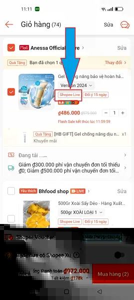 gắn tag Shopee Live 7