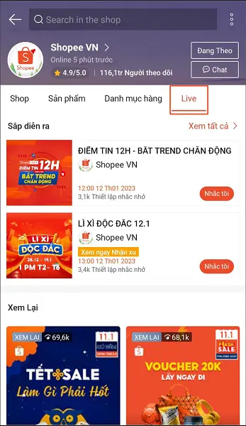 Shopee live 1